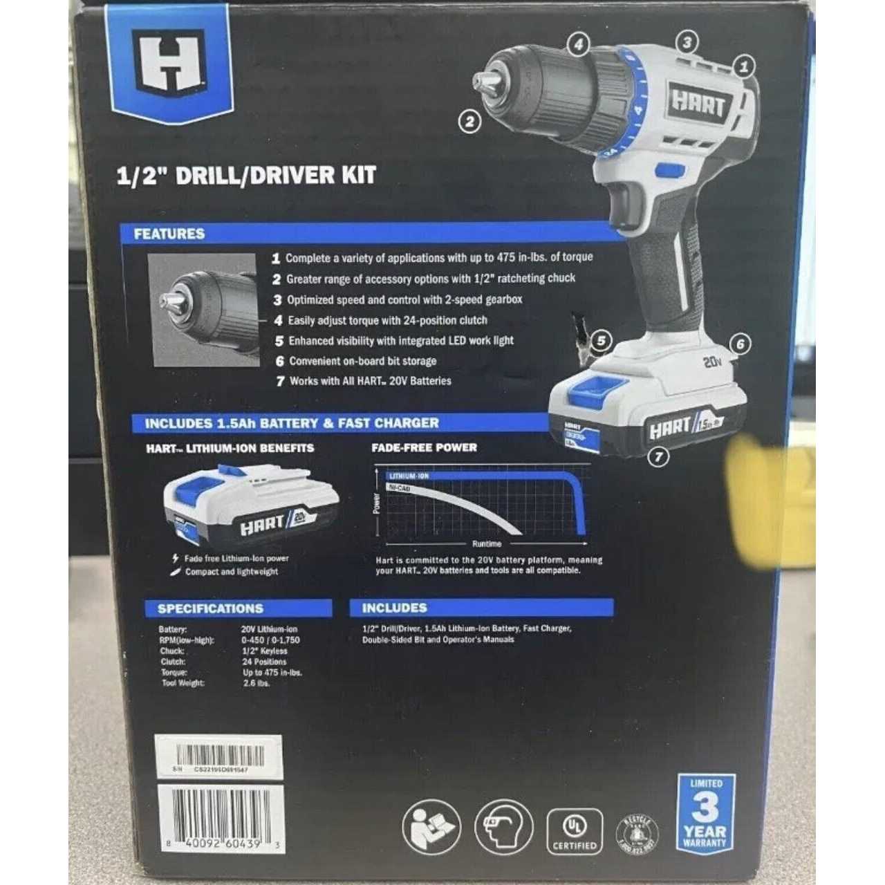 Hart 20-Volt 4.0Ah Lithium-Ion Battery - Zenithce