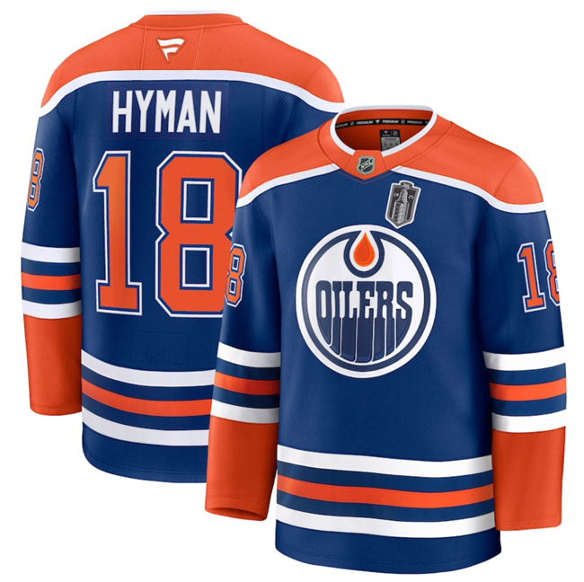 Edmonton Oilers #18 Zach Hyman Royal 2025 Stanley Cup Final Patch Stitched Jersey - Zenithce