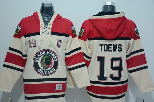 Blackhawks #19 Jonathan Toews Cream Sawyer Hooded Sweatshirt Stitched Jersey - Zenithce
