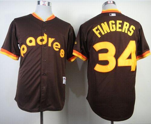 Padres #34 Rollie Fingers Coffee 1984 Turn Back The Clock Stitched Jersey - Zenithce