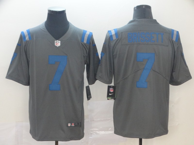 Indianapolis Colts #7 Jacoby Brissett Gray Inverted Legend Stitched Jersey - Zenithce