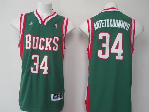 Milwaukee Bucks #34 Giannis Antetokounmpo Revolution 30 Swingman Green Jersey - Zenithce