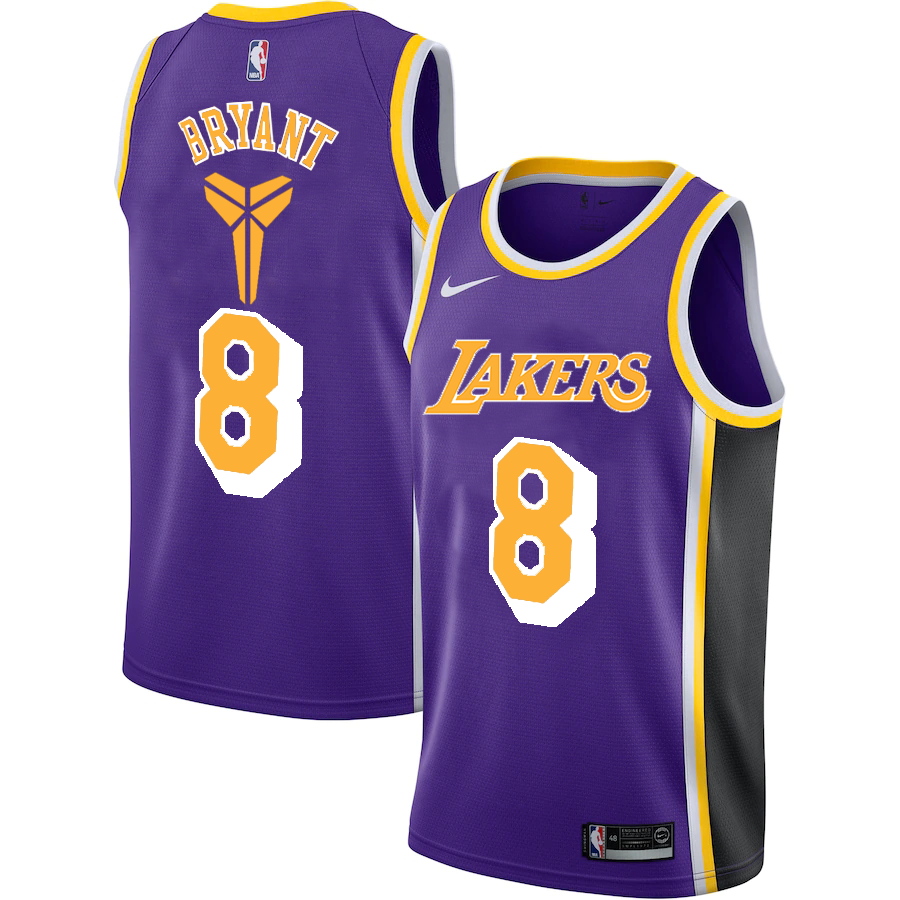 Los Angeles Lakers #8 Kobe Bryant Purple Swingman Black Mamba Logo Swingman Jeresy - Zenithce