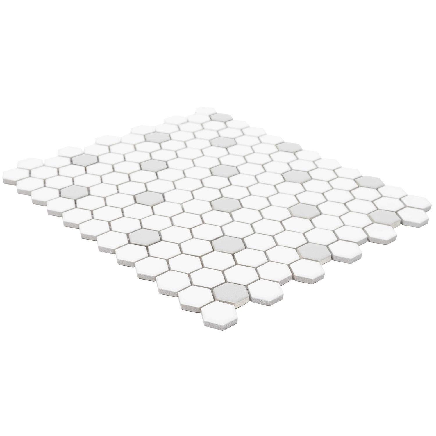 Satori Gios Hexagon 8-in x 10-in Matte Porcelain Floor and Wall Tile 1001 - Zenithce