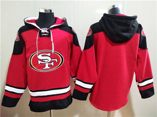 San Francisco 49ers Blank Red All Stitched Sweatshirt Hoodie - Zenithce