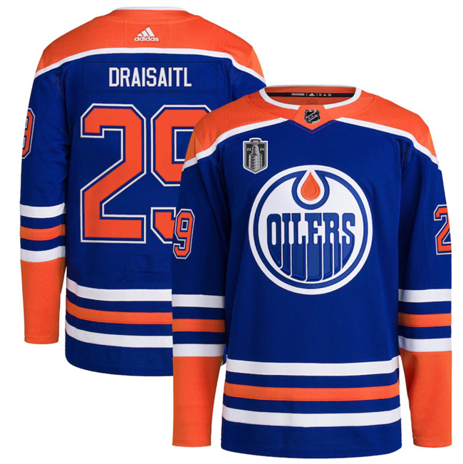 Edmonton Oilers #29 Leon Draisaitl Royal 2024 Stanley Cup Final Patch Stitched Jersey - Zenithce
