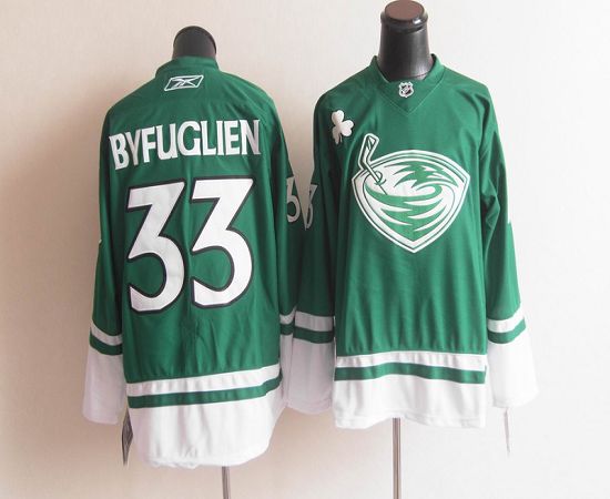 Thrashers St. Patty's Day #33 Dustin Byfuglien Green Stitched Jersey - Zenithce