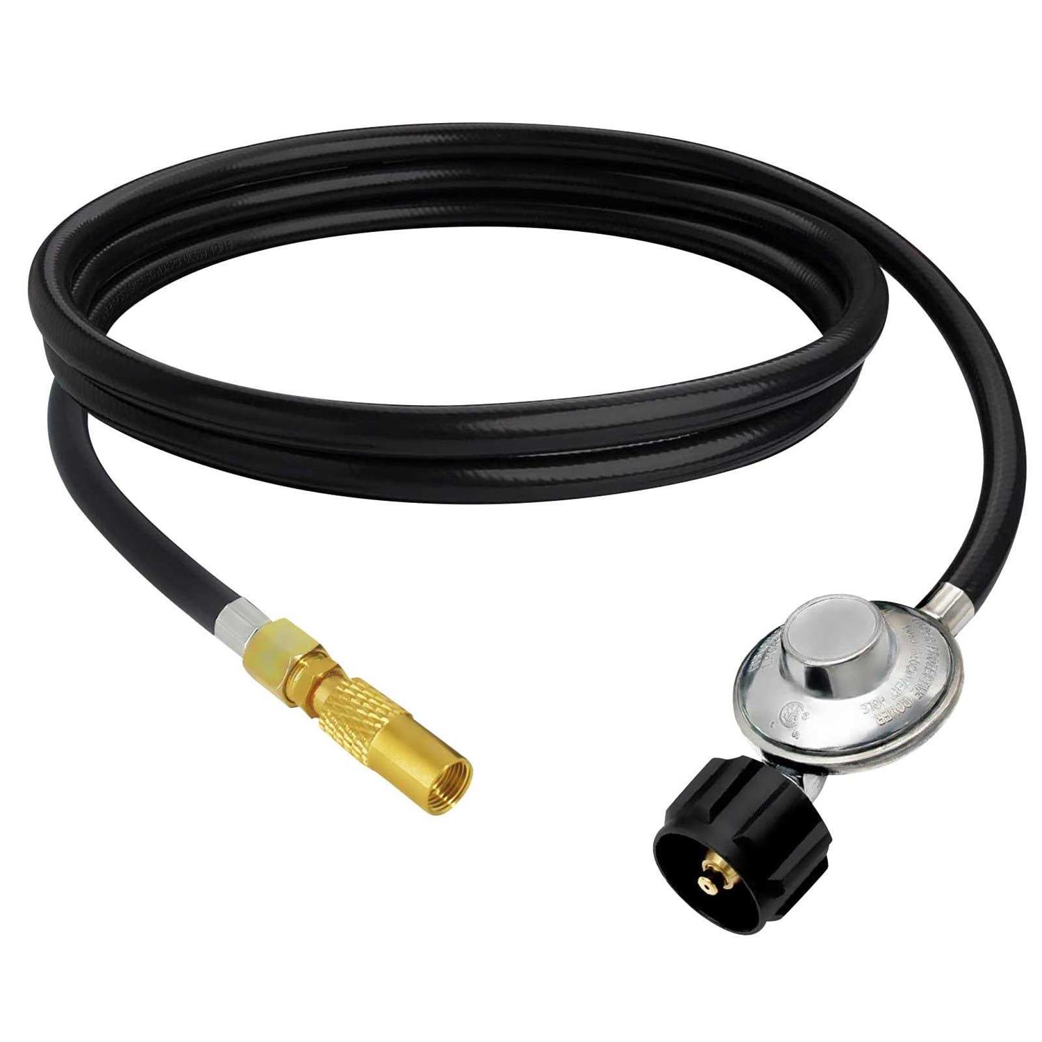 MCAMPAS 8FT Low Pressure Propane Quick Connect Hose,QCC1 Universal Grill Regulator Replacement Parts with 1/4 Quick Propane Elbow Adapter for 17 - Zenithce