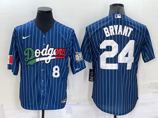Los Angeles Dodgers #24 Kobe Bryant Navy Mexico World Series Cool Base Stitched Baseball Jersey - Zenithce