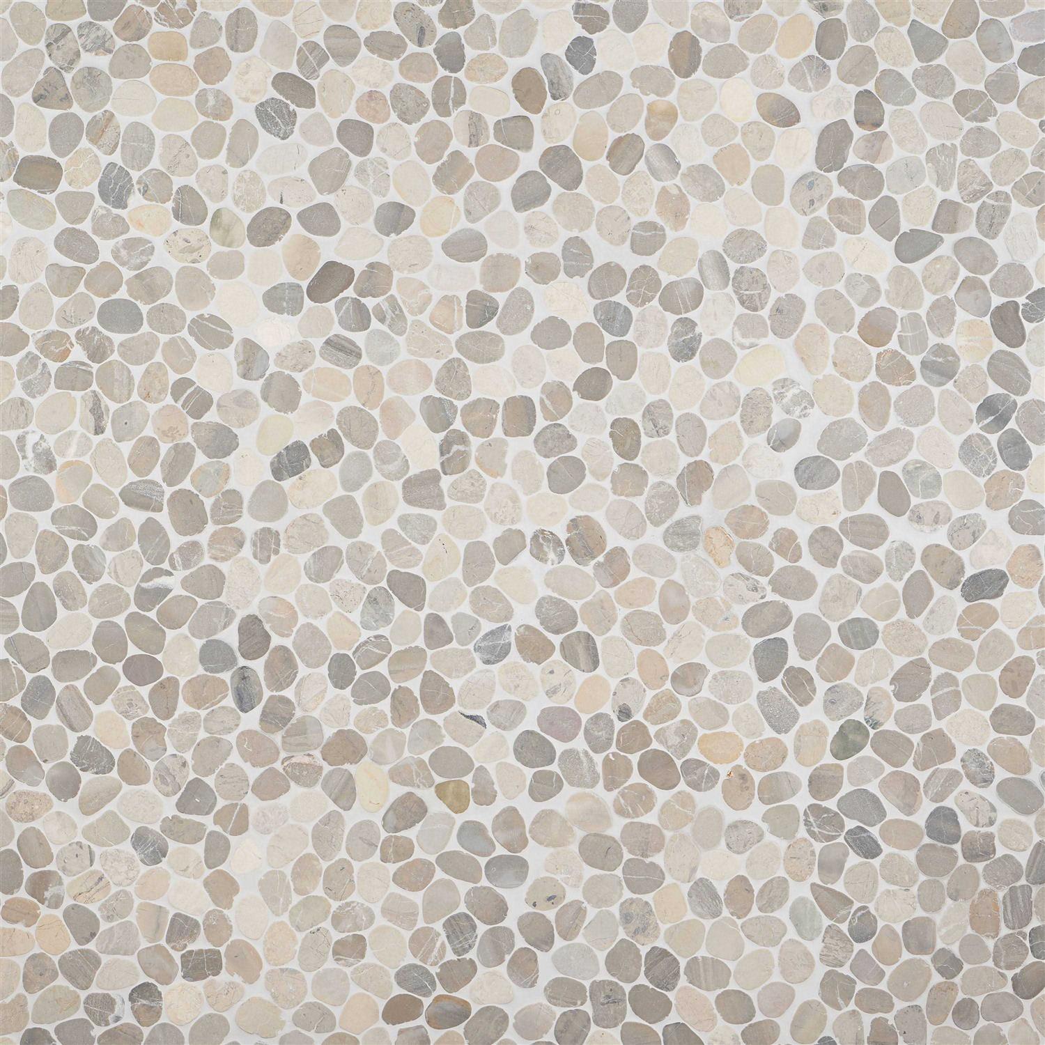 Countryside Oval Natural Pebble Stone Mosaic Wall & Floor Tile Ivy Hill Tile Color: Black - Zenithce