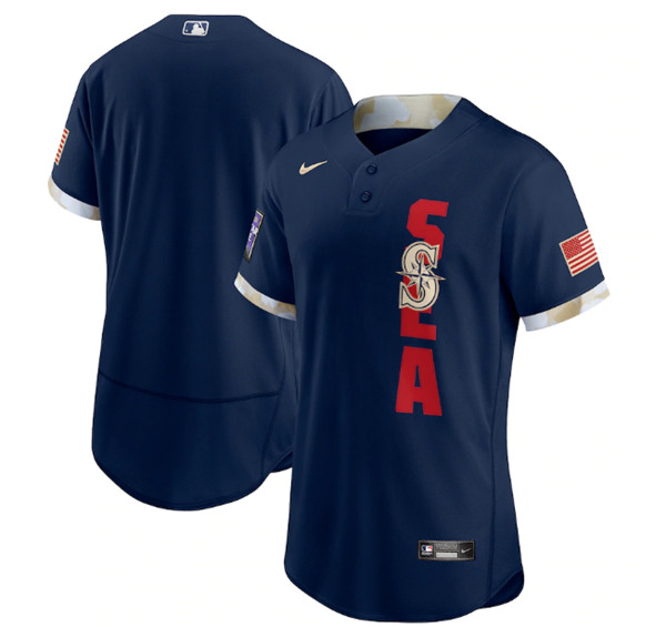Seattle Mariners Blank 2021 Navy All-Star Flex Base Stitched Jersey - Zenithce