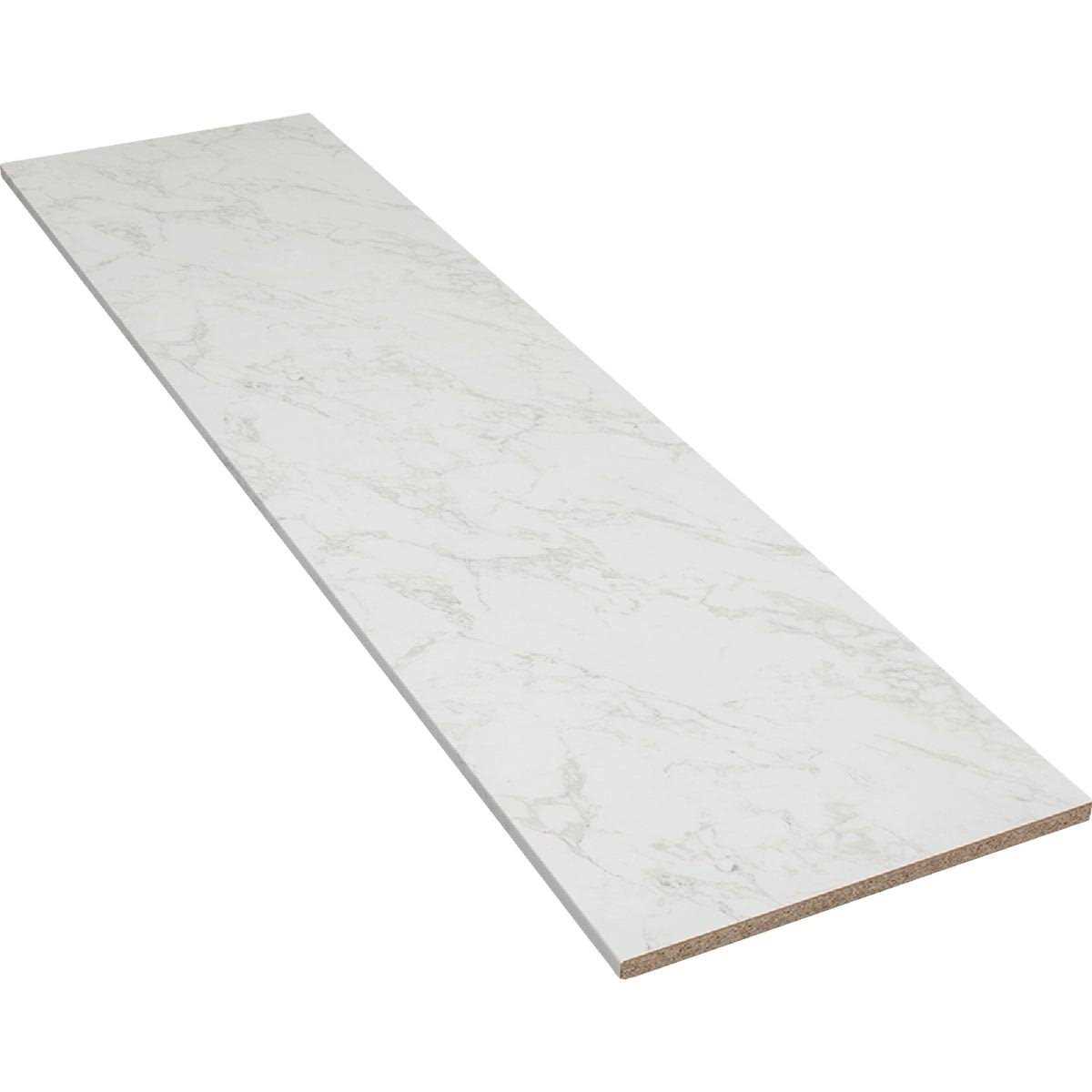 Stretta White Marble Straight Laminate Kitchen Countertop - Zenithce
