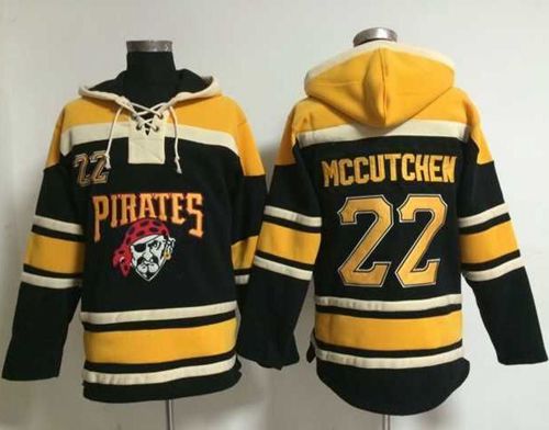 Pirates #22 Andrew McCutchen Black Sawyer Hooded Sweatshirt Stitched Jersey - Zenithce