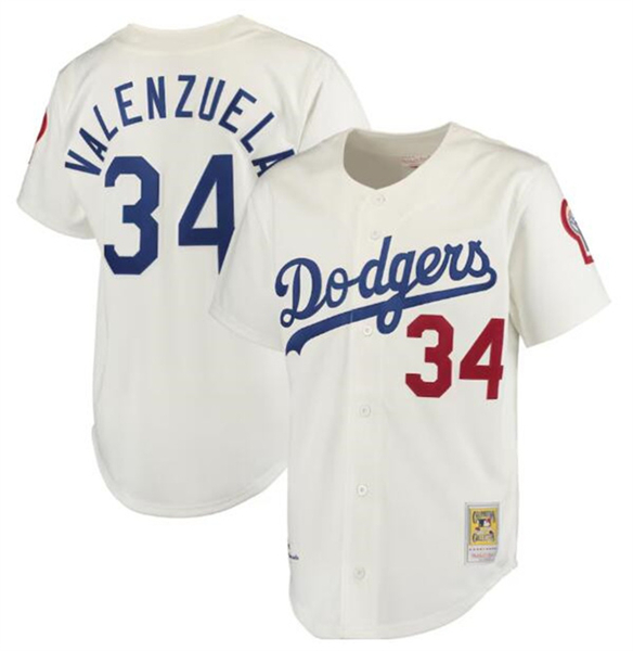 Los Angeles Dodgers #34 Toro Valenzuela Cream With Patch Cool Base Stitched Jersey - Zenithce