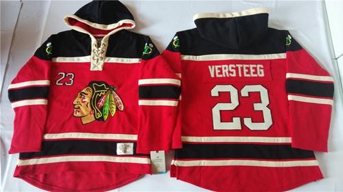 Blackhawks #23 Kris Versteeg Red Sawyer Hooded Sweatshirt Stitched Jersey - Zenithce