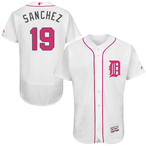 Tigers #19 Anibal Sanchez White Flexbase Authentic Collection 2016 Mother's Day Stitched Jersey - Zenithce