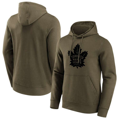 Toronto Maple Leafs Khaki Iconic Preferred Logo Graphic Hoodie - Zenithce