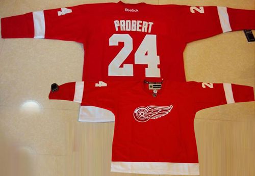 Red Wings #24 Bob Probert Red Stitched Jersey - Zenithce