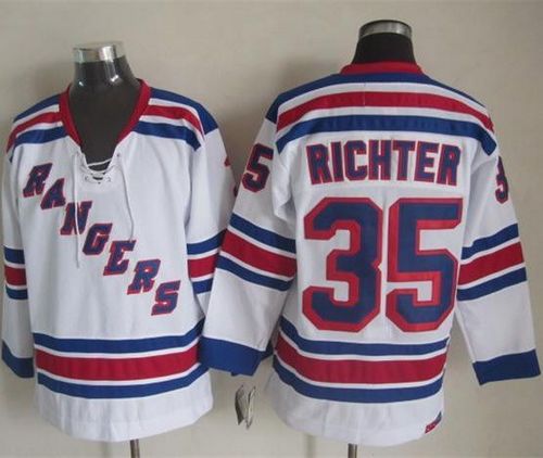 Rangers #35 Mike Richter White CCM Throwback Stitched Jersey - Zenithce