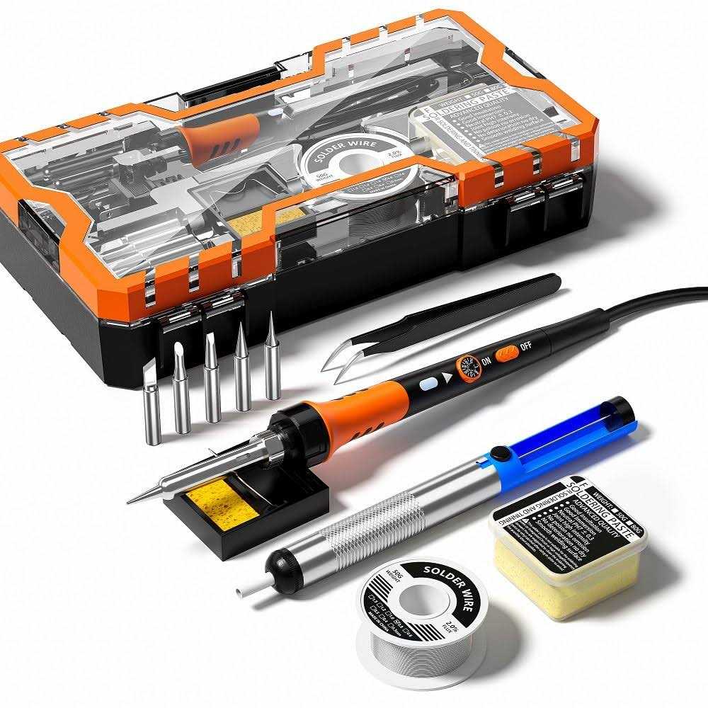MEAKEST Soldering Iron kit 60w Soldering gun 9-in-1 Solder Iron kit tool - Zenithce