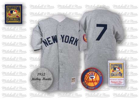 Mitchell And Ness 1952 Yankees #7 Mickey Mantle Grey Stitched Jersey - Zenithce
