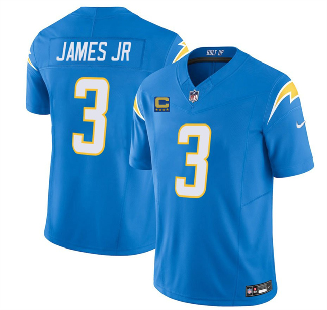 Los Angeles Chargers #3 Derwin James JR Blue 2025 F.U.S.E With 4-Star C Patch Vapor Limited Stitched Jersey - Zenithce