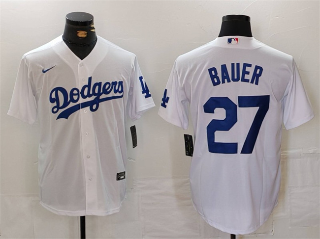 Los Angeles Dodgers #27 Trevor Bauer White Stitched Jersey - Zenithce