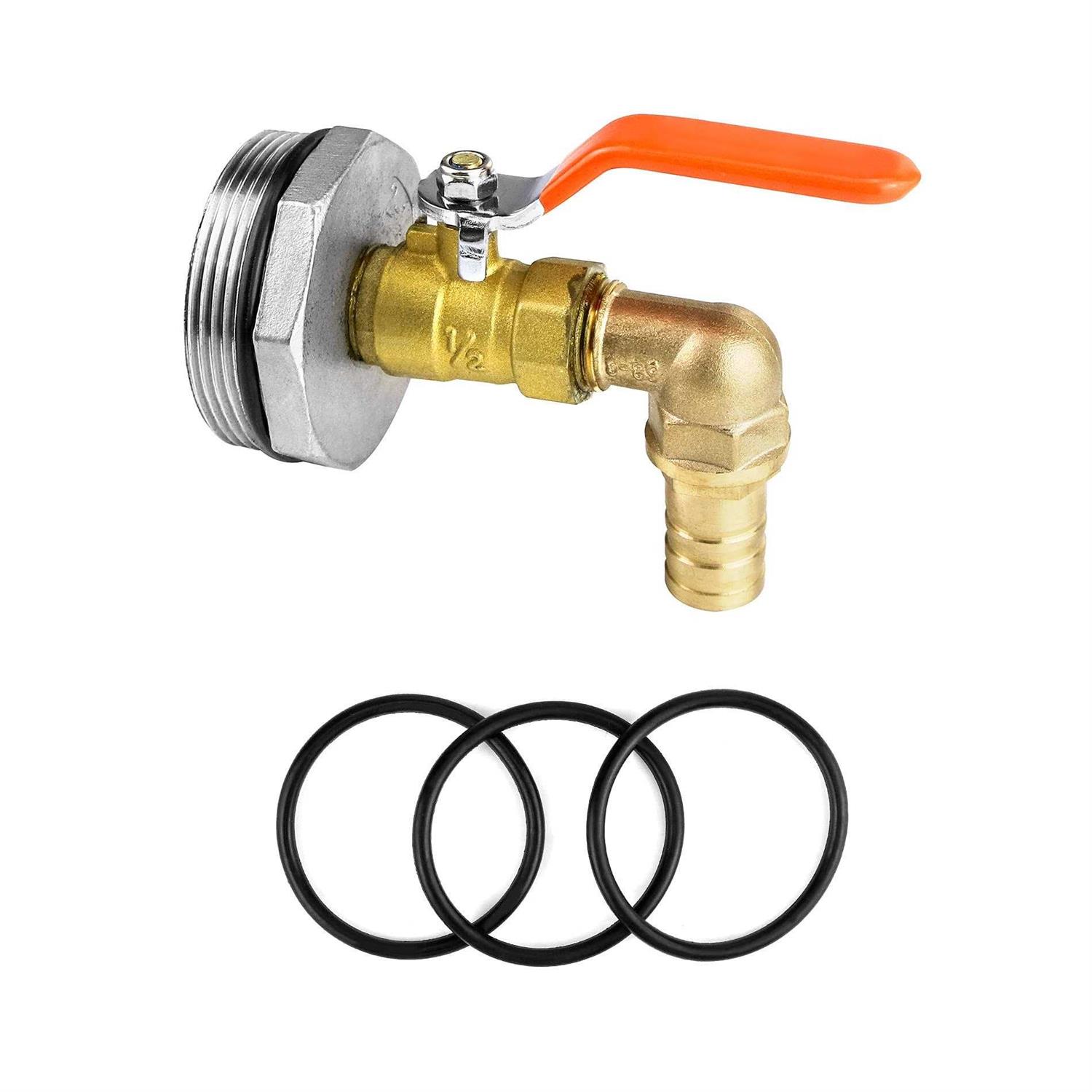 QWORK 2 Drum Faucet Brass Barrel Faucet with EPDM Gasket for 55 Gallon Drum - Zenithce