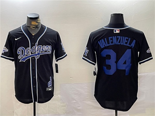 Los Angeles Dodgers #34 Toro Valenzuela Black 2024 World Series Champions Limited Stitched Jersey - Zenithce