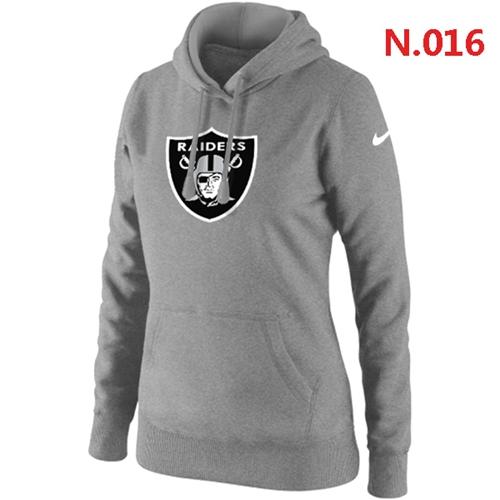 Women's Oakland Raiders Logo Pullover Hoodie Grey - Zenithce