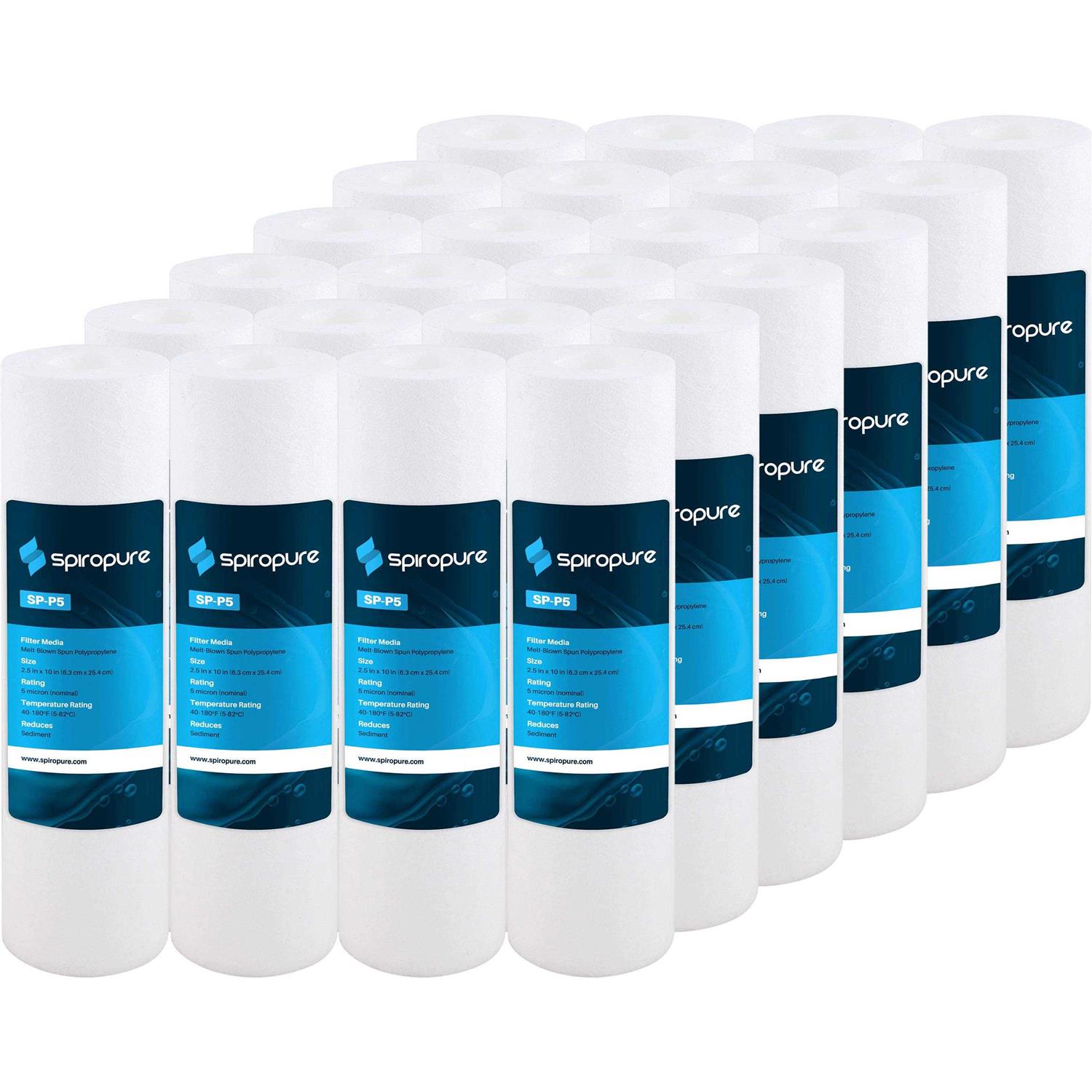 SpiroPure 10 x 2.5 Inch 20 Micron Pleated Cellulose Polyester Filter - Zenithce