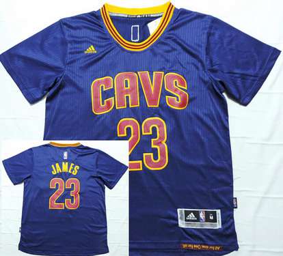 Cleveland Cavaliers #23 LeBron James Revolution 30 Swingman 2014 New Navy Blue Short-Sleeved Jersey - Zenithce