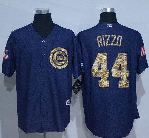 Cubs #44 Anthony Rizzo Denim Blue Salute To Service Stitched Jersey - Zenithce