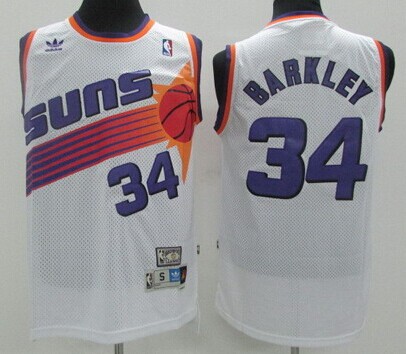 Phoenix Suns #34 Charles Barkley White Swingman Throwback Jersey - Zenithce
