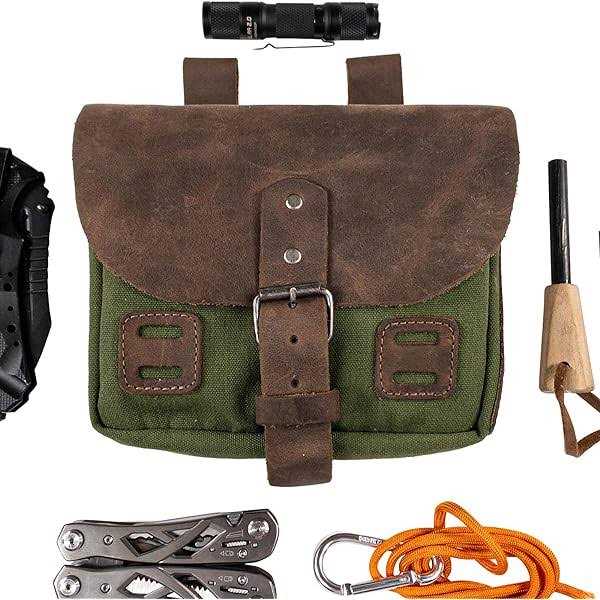 Hide & Drink Waxed Canvas Survival Camping Pouch Belt Loop - Zenithce