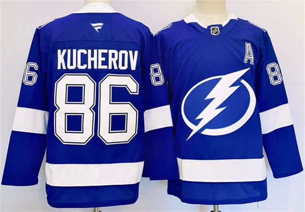 Tampa Bay Lightning #86 Nikita Kucherov 2024-25 Blue Stitched Jersey - Zenithce