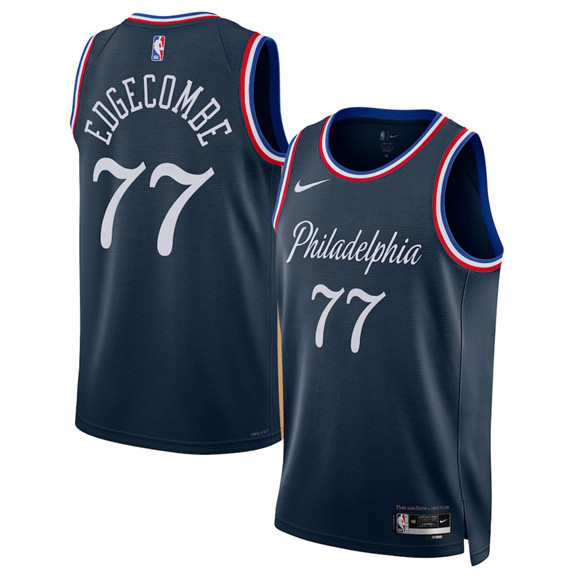 Philadelphia 76ers #77 V. J. Edgecombe Navy 2025-26 City Edition Swingman Stitched Jersey - Zenithce
