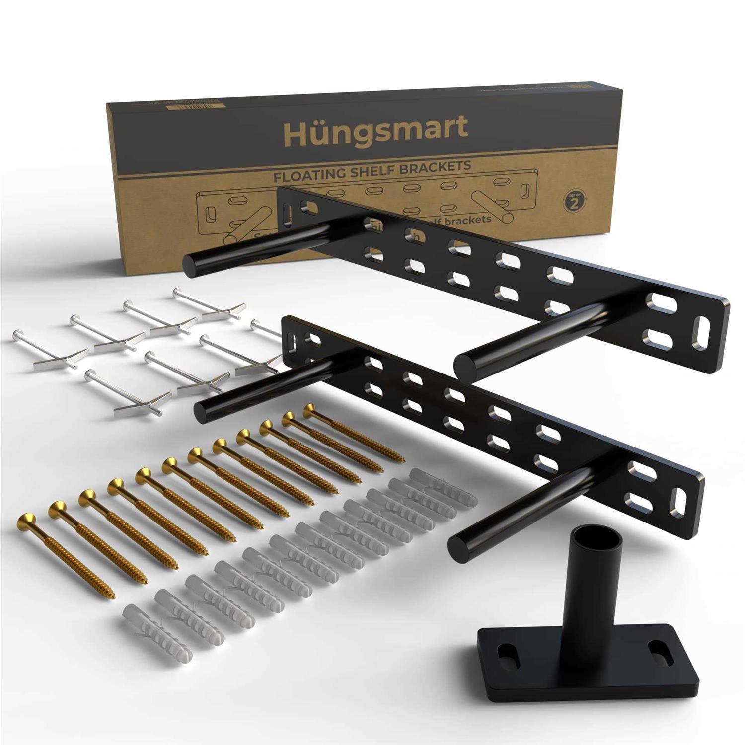 Hungsmart Set Floating Shelf Brackets Heavy Duty - Zenithce