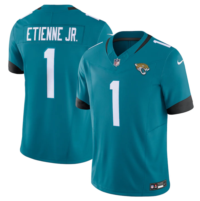 Jacksonville Jaguars #1 Travis Etienne Jr. Teal Vapor Untouchable Limited Stitched Jersey - Zenithce