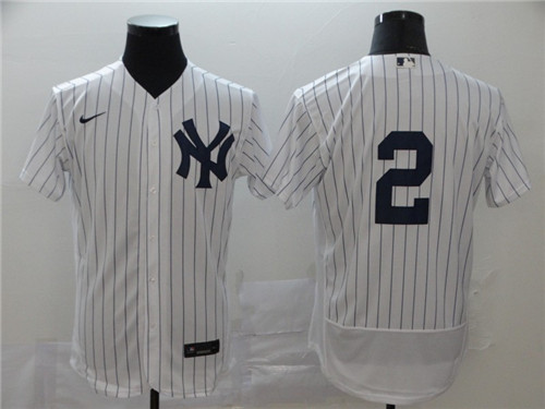 New York Yankees #2 Derek Jeter White Flex Base Stitched Jersey - Zenithce