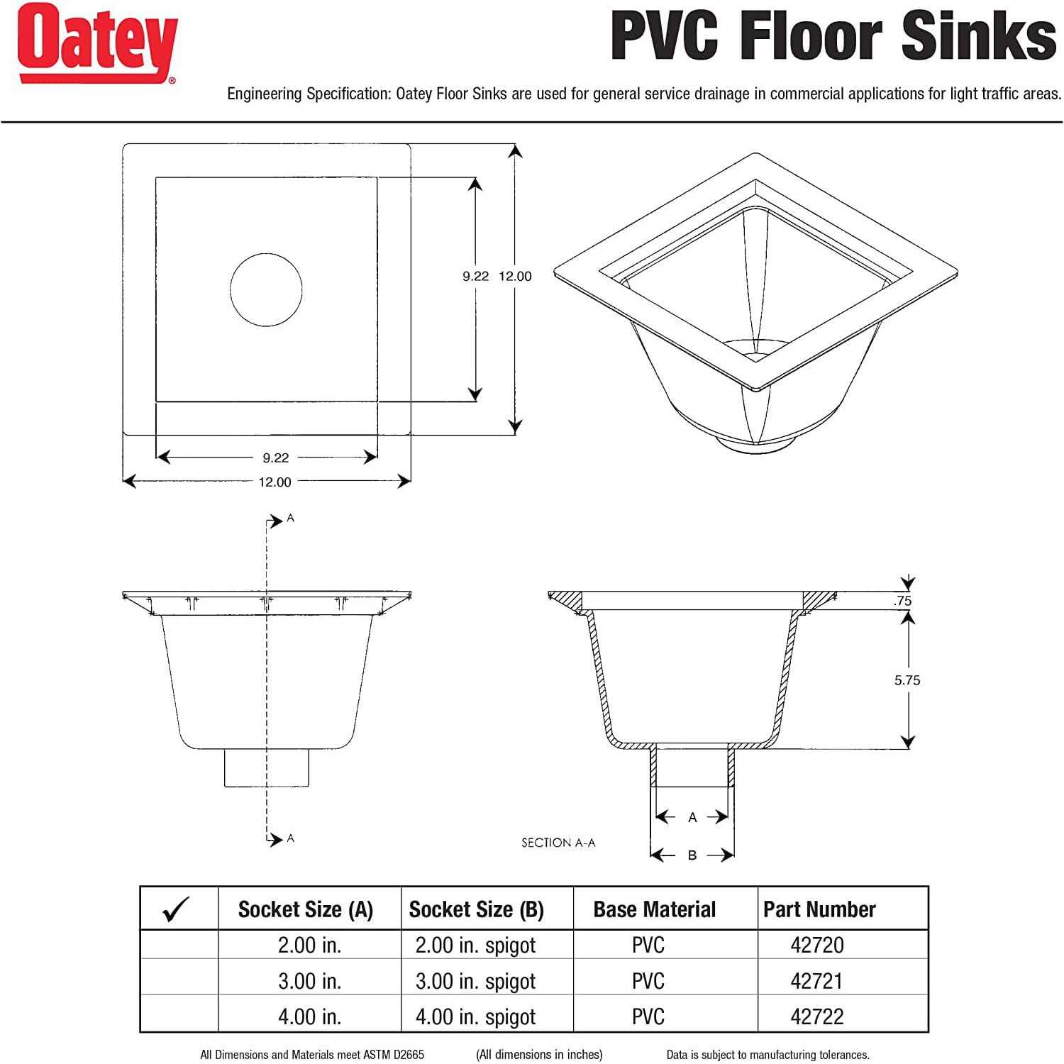 Oatey 42422 4-1/4 in. Round Snap-Tite Shower Strainer - Zenithce