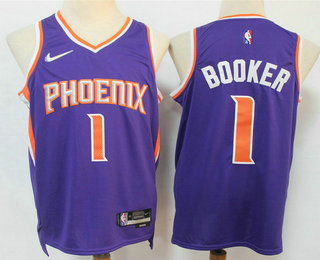 Phoenix Suns #1 Devin Booker Purple 75th Anniversary Diamond 2021 Stitched Jersey - Zenithce
