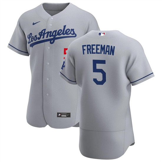 Los Angeles Dodgers #5 Freddie Freeman Gray Flex Base Stitched Jersey - Zenithce