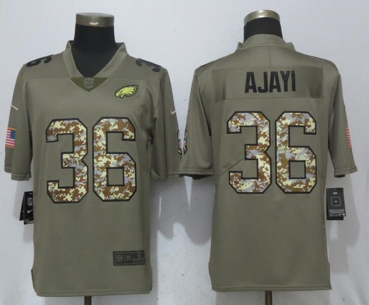 Philadelphia Eagles #36 Jay Ajayi Olive Camo Salute To Service Limited Stitched Jersey - Zenithce