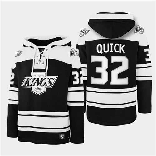 Los Angeles Kings #32 Jonathan Quick Black Ageless Must-Have Lace-Up Pullover Hoodie - Zenithce