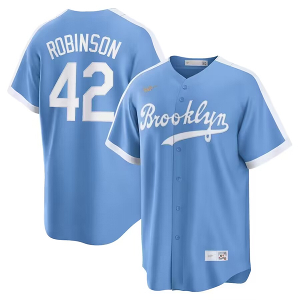 Los Angeles Dodgers #42 Jackie Robinson Light Blue Cool Base Stitched Jersey - Zenithce