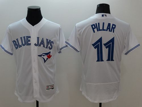 Blue Jays #11 Kevin Pillar White Flexbase Authentic Collection Stitched Jersey - Zenithce