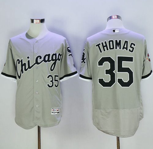 White Sox #35 Frank Thomas Grey Flexbase Authentic Collection Stitched Jersey - Zenithce