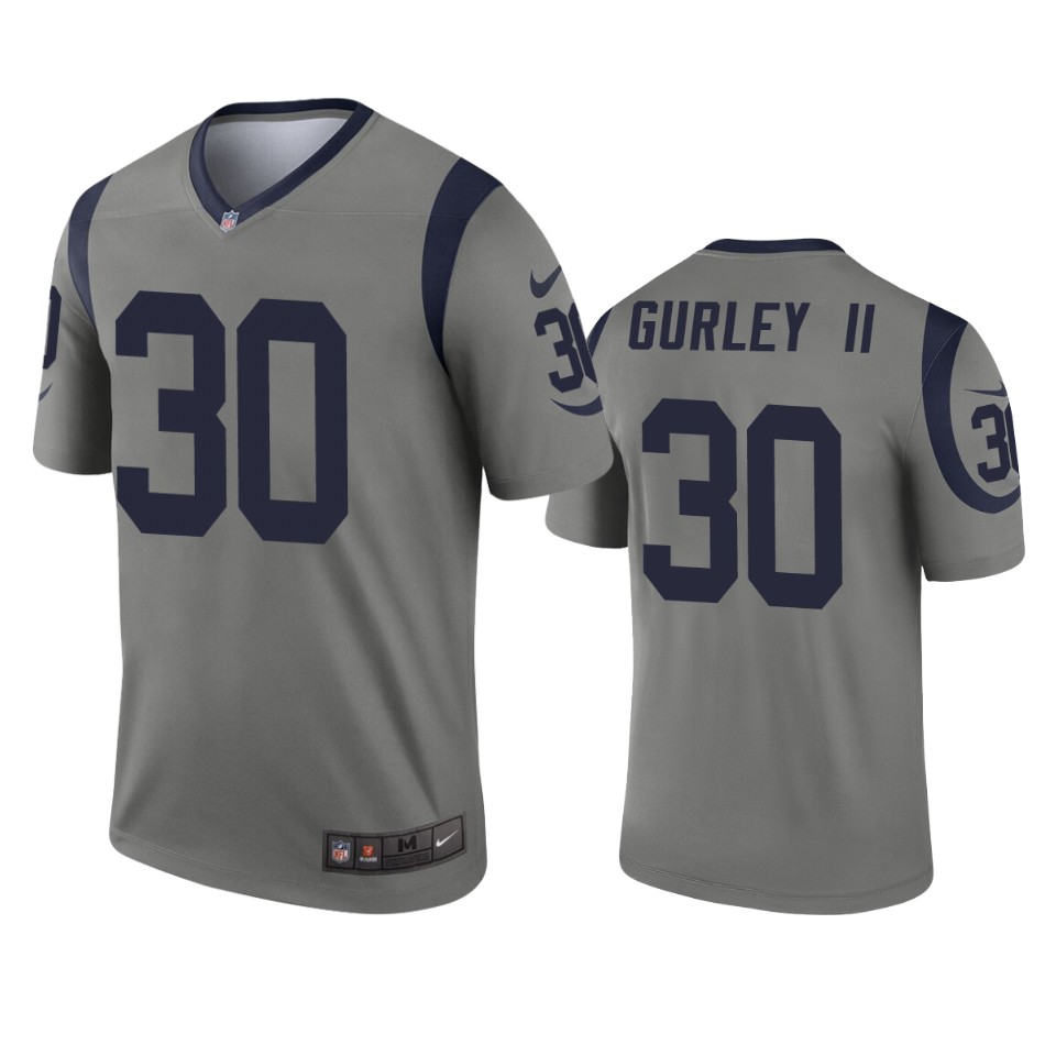 Los Angeles Rams #30 Todd Gurley II Gray Inverted Legend Jersey - Zenithce