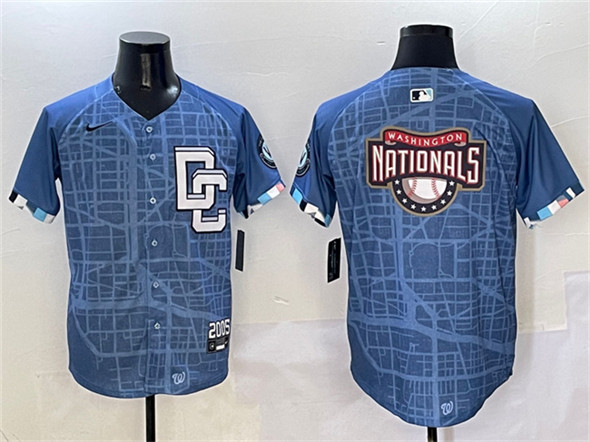 Washington Nationals Team Big Logo Blue 2025 City Connect Limited Stitched Jersey - Zenithce